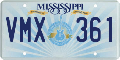 MS license plate VMX361