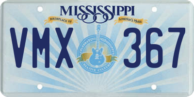 MS license plate VMX367