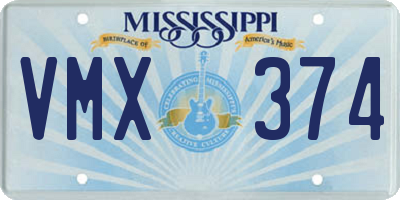 MS license plate VMX374
