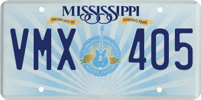 MS license plate VMX405