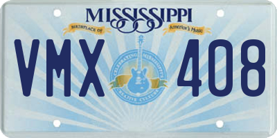 MS license plate VMX408