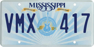 MS license plate VMX417