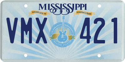MS license plate VMX421