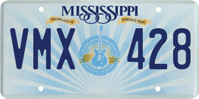 MS license plate VMX428
