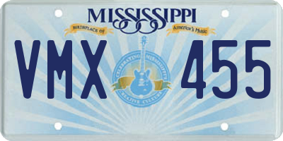 MS license plate VMX455