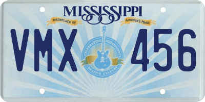 MS license plate VMX456