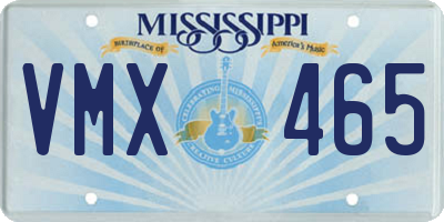 MS license plate VMX465