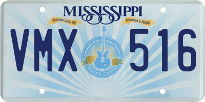 MS license plate VMX516