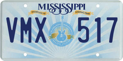 MS license plate VMX517