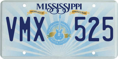 MS license plate VMX525