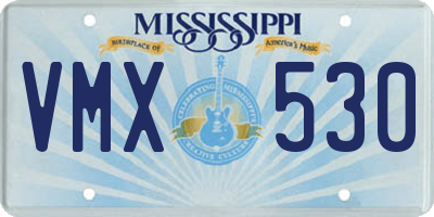 MS license plate VMX530