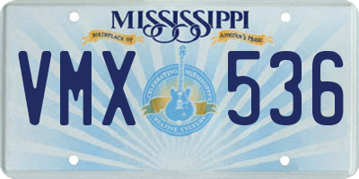 MS license plate VMX536