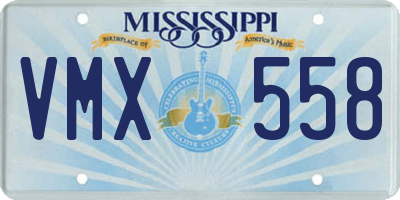 MS license plate VMX558