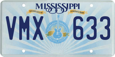 MS license plate VMX633