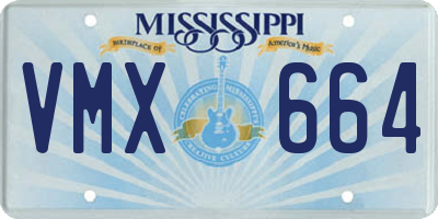 MS license plate VMX664