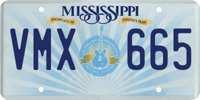 MS license plate VMX665