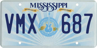 MS license plate VMX687