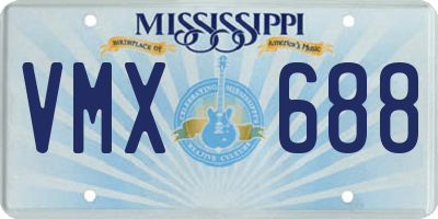 MS license plate VMX688
