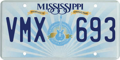 MS license plate VMX693