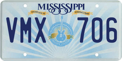 MS license plate VMX706