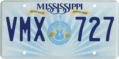 MS license plate VMX727