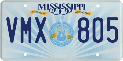 MS license plate VMX805