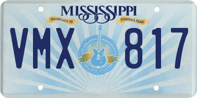 MS license plate VMX817