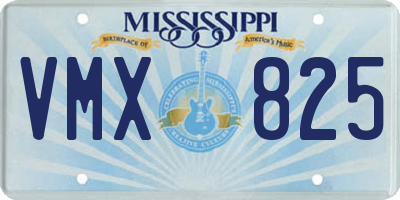 MS license plate VMX825