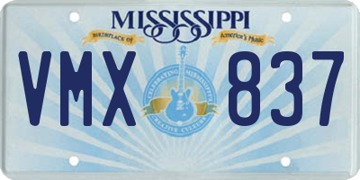 MS license plate VMX837