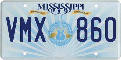 MS license plate VMX860