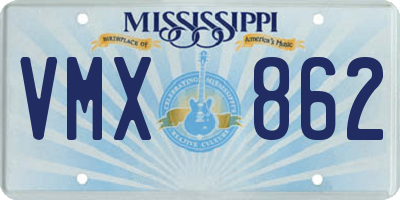 MS license plate VMX862
