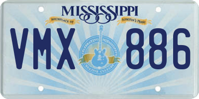 MS license plate VMX886