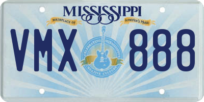 MS license plate VMX888