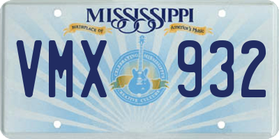 MS license plate VMX932