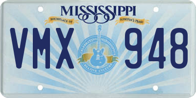 MS license plate VMX948