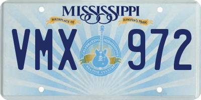 MS license plate VMX972