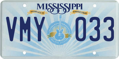 MS license plate VMY033
