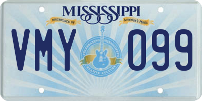 MS license plate VMY099