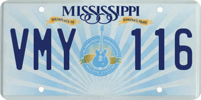 MS license plate VMY116