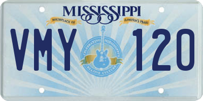 MS license plate VMY120