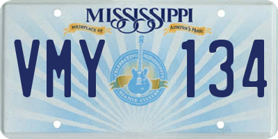 MS license plate VMY134