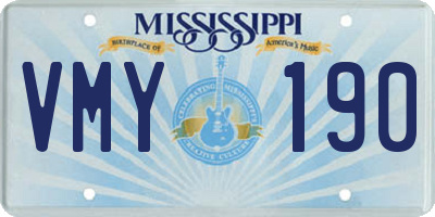 MS license plate VMY190