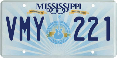 MS license plate VMY221