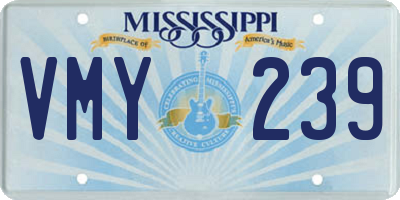 MS license plate VMY239