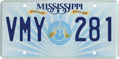 MS license plate VMY281