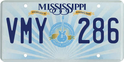 MS license plate VMY286