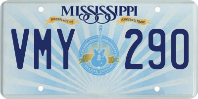 MS license plate VMY290