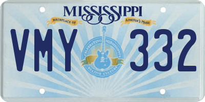 MS license plate VMY332