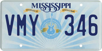 MS license plate VMY346