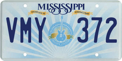 MS license plate VMY372